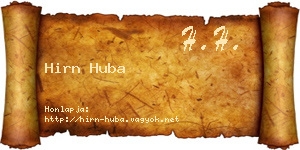 Hirn Huba névjegykártya